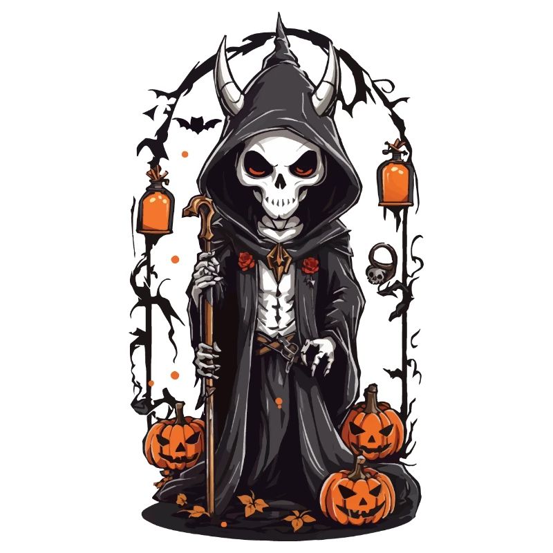 Halloween Skeleton Druid Magic