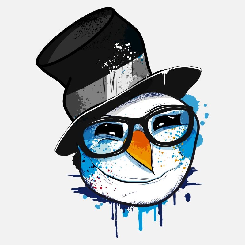 Snowman with nerd glasses