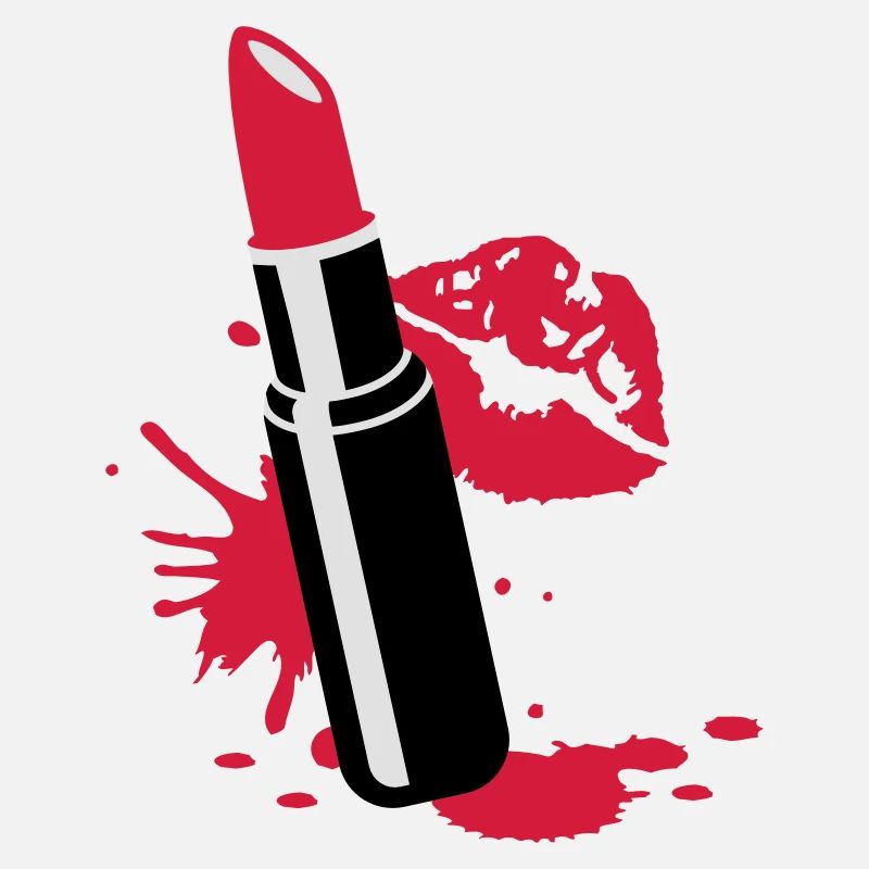 Rouge à lèvres avec des lèvres rouges