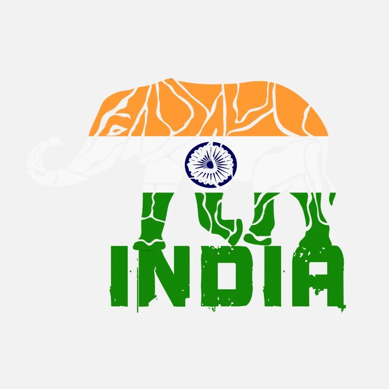 Inde Éléphant / Drapeau Cadeau De Couleur Nationale