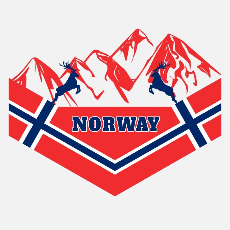 Norway Mountains/Moose Flag Gift
