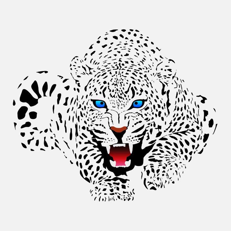 Jaguar aux yeux bleus sur le point d’attaquer