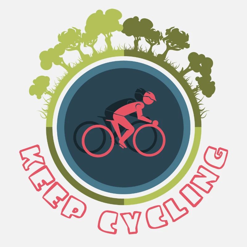 Icône du cyclisme Logo de l’icône de la nature de la forêt
