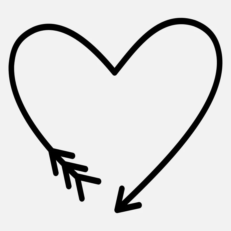 Icônes de flèche coeur amour cadeau de force
