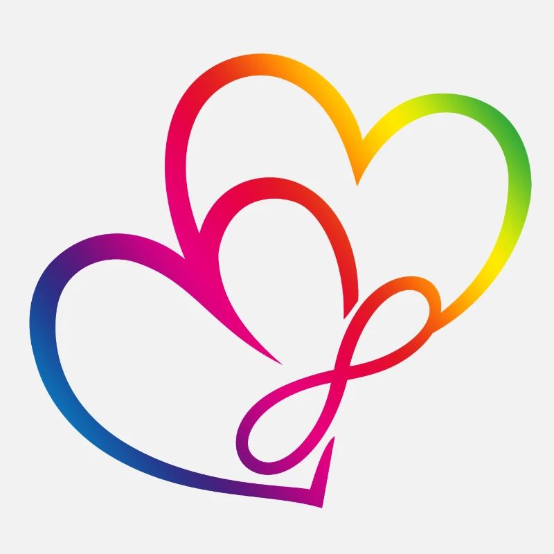 Two Hearts Rainbow Infinity Love CSD LGBT