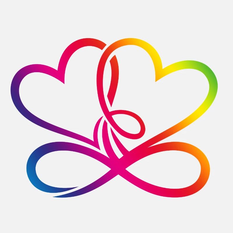 Two Hearts Rainbow Infinity Love CSD LGBT