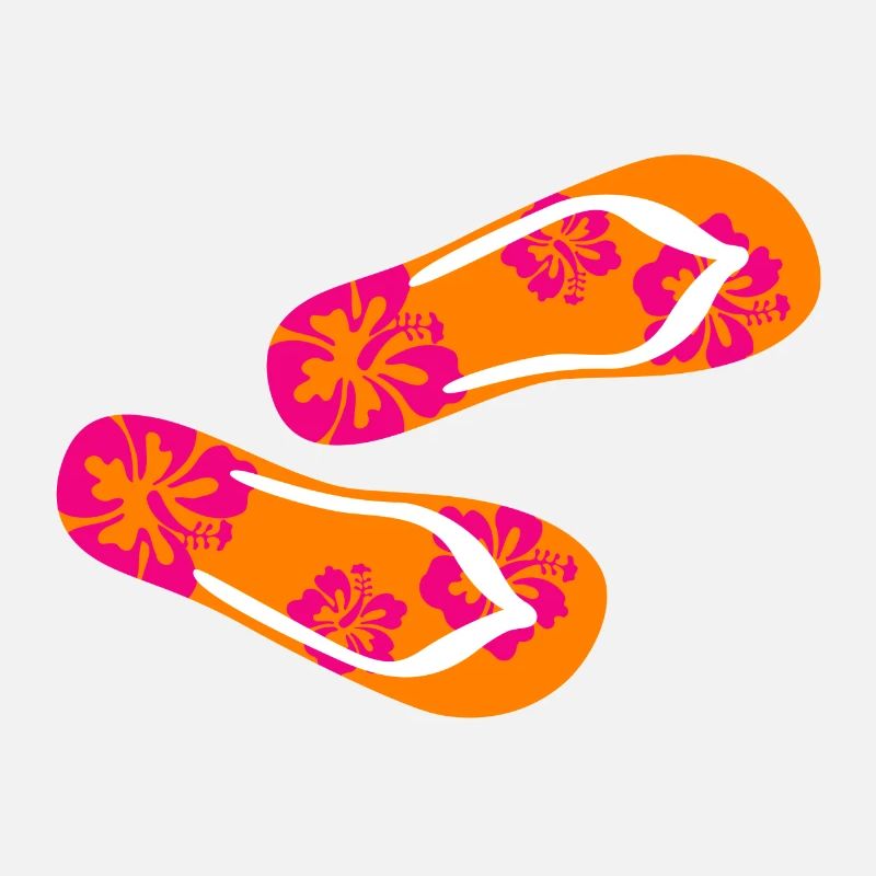 Slippers Hibiscus Flip Flops Summer Holiday Fun