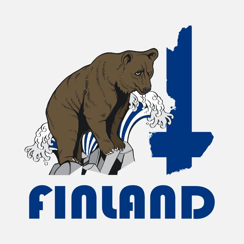 Conception d'ours de Finlande avec carte et drapeau