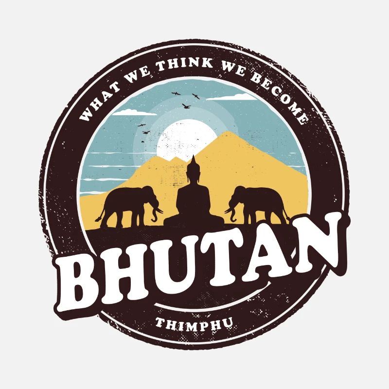 Bhutan Buddha Design mit Elefanten / Geschenkidee
