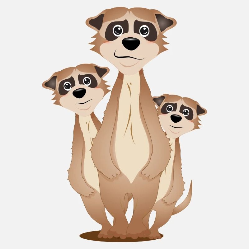 funny meerkat group with cuddly factor