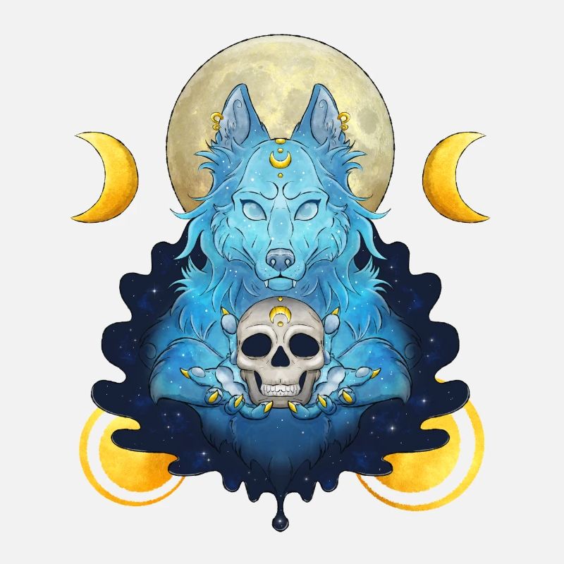 Blue Ink Spirits - Lunar Witch And Skull Wolf