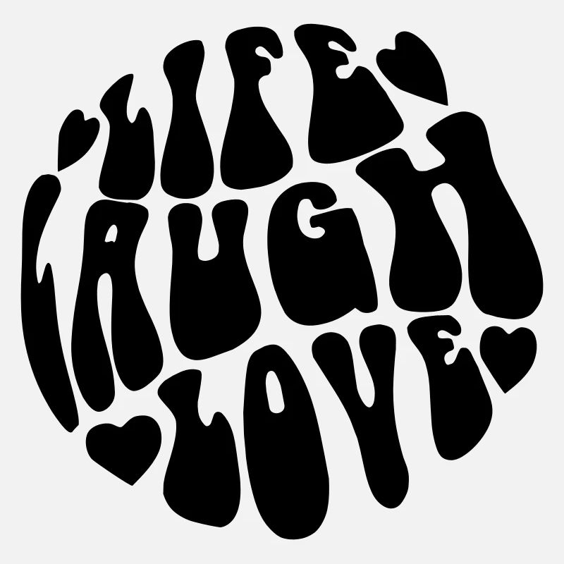 Retro Psychedelische "Live Laugh Love" Grafik