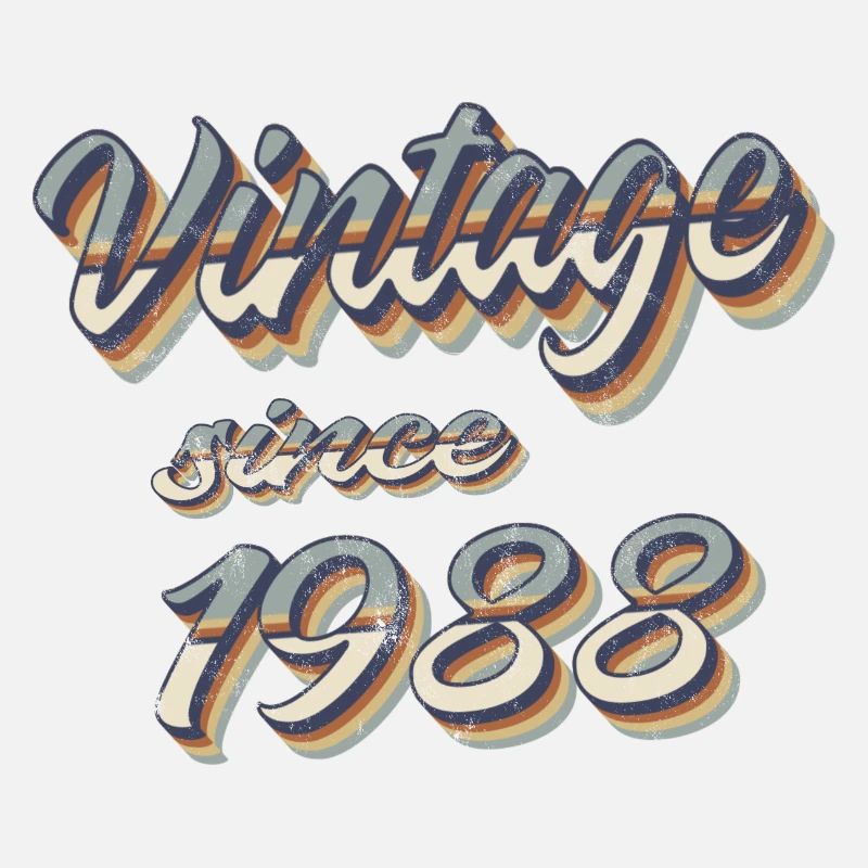 Vintage 1988 Retro Text Design