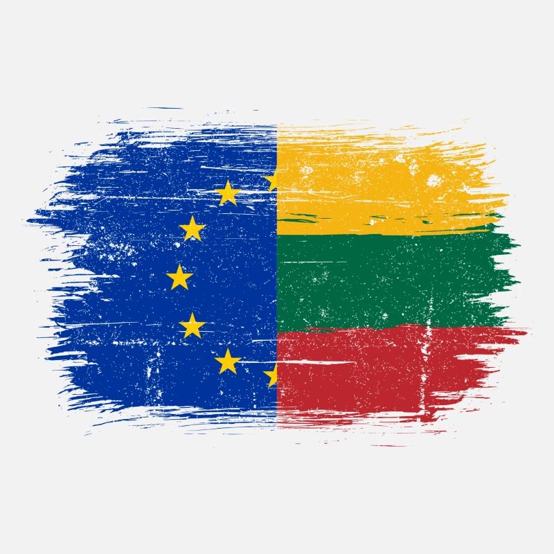 Mélange de drapeaux de l’UE et de la Lituanie