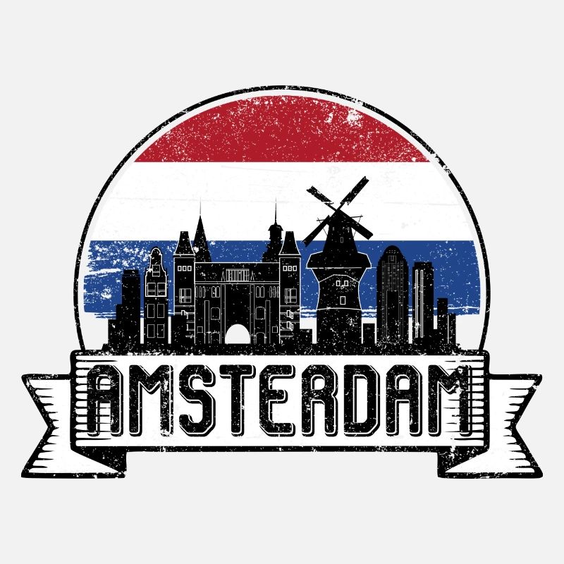Amsterdam Retro Skyline Abzeichen