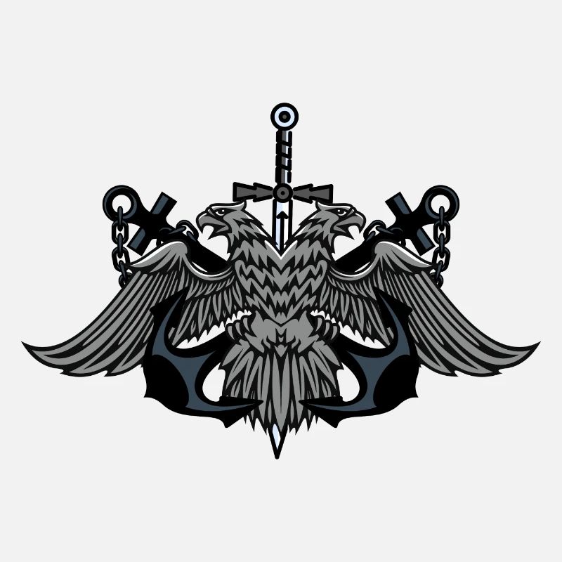 Twin Eagle Crest with Sword