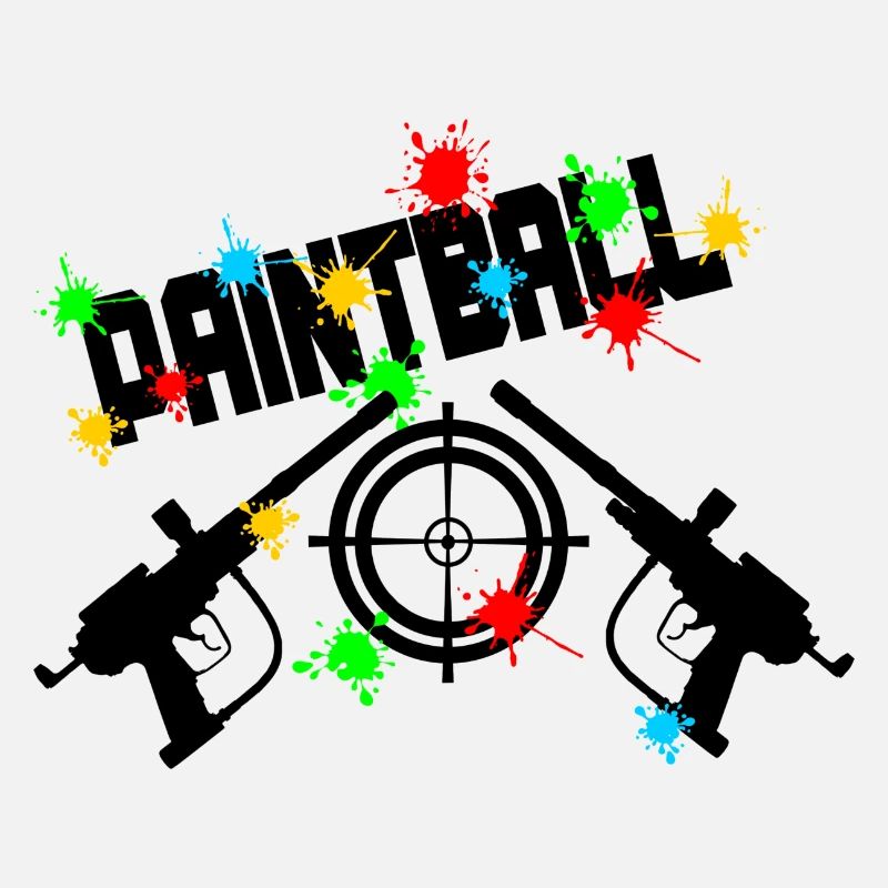 Paintball target with two guns