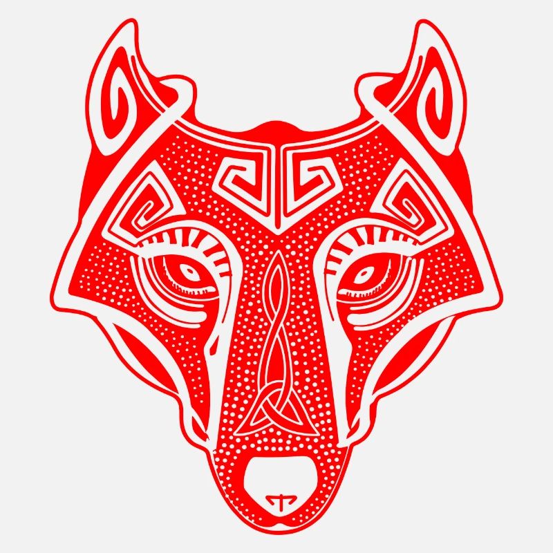 Viking Wolf red transparent