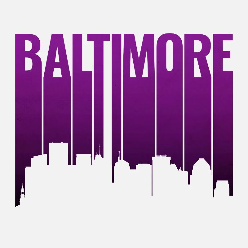 Baltimore Skyline im Lila-Dämmerlicht