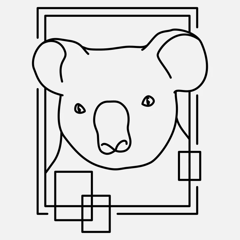 Koala en forme géométrique - Conception d’art au trait