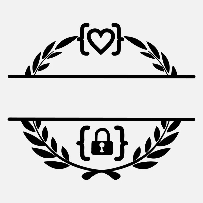 Code avec cœur et code avec cadenas couronne de laurier m