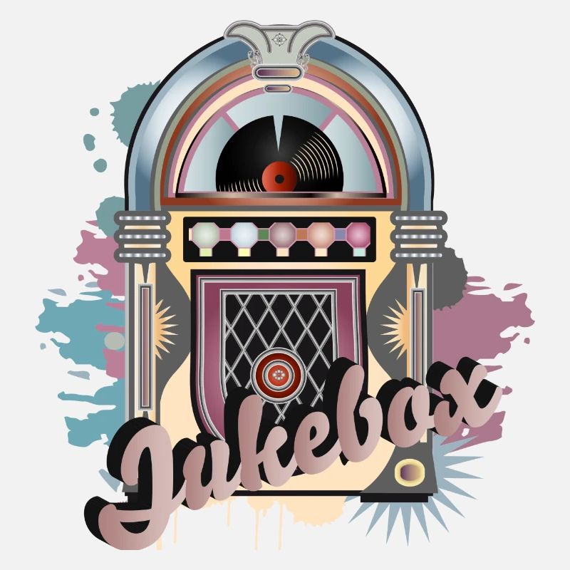 Jukebox au look graffiti rétro avec lettrage