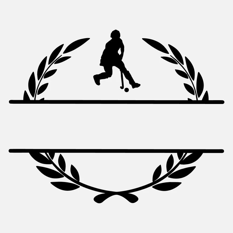 Hockeydame im Lorbeerkranzmonogramm