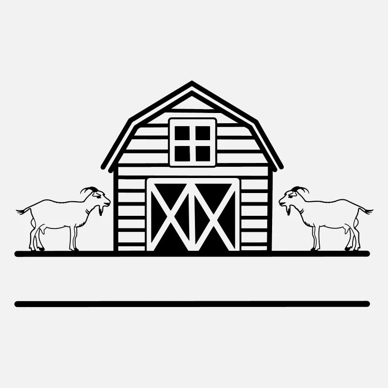 Goat farm with two goats