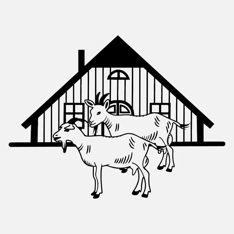 Goat farm or stable