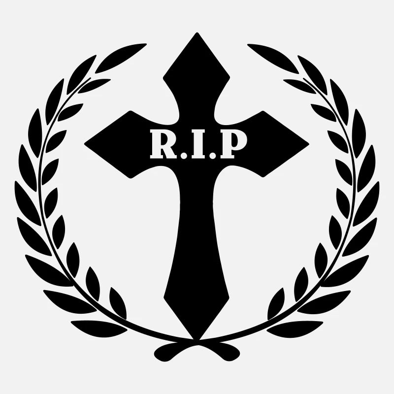 Kreuz im Lorbeerkranz RIP