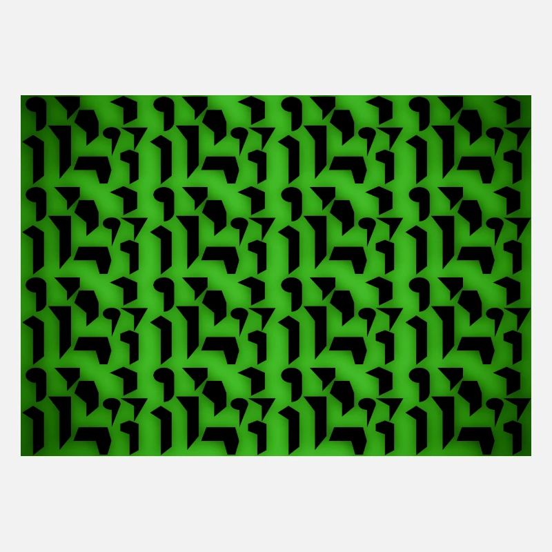 Formes et objets à motifs déco en vert-noir