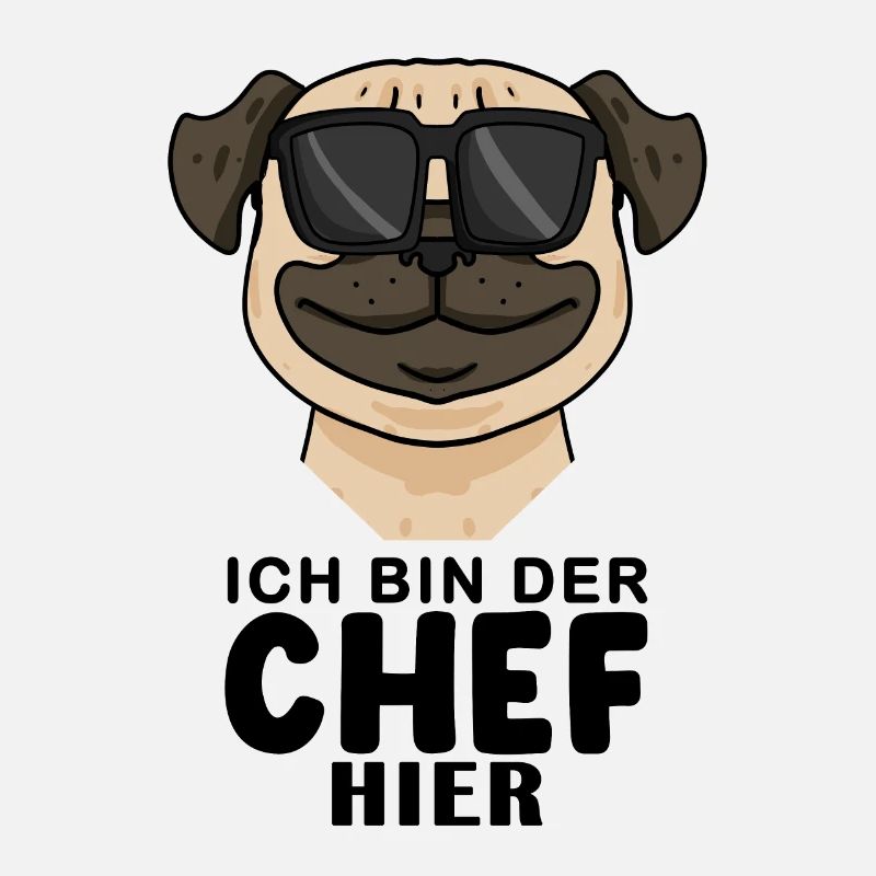 Cooler Hund Mops Chef Spruch