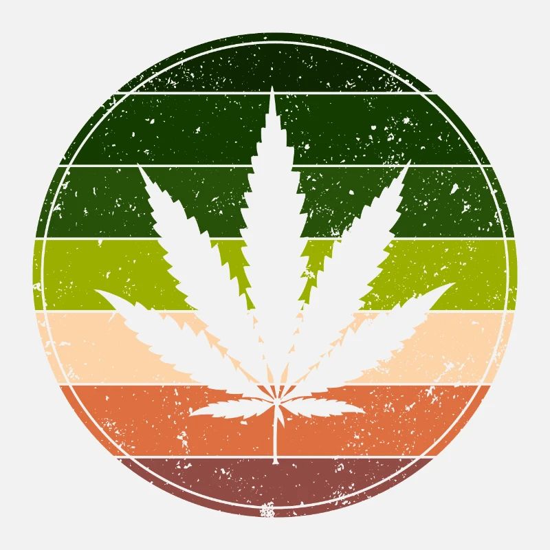 Retro Rainbow Cannabis Round