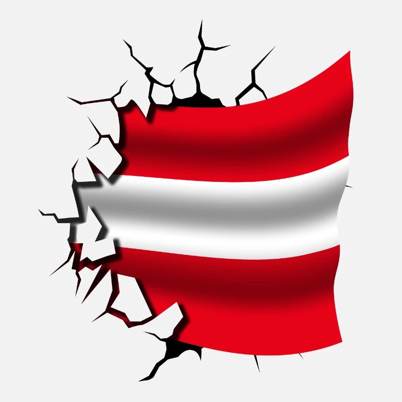 Drapeau de l’Autriche - Autriche - Drapeau Broken Design
