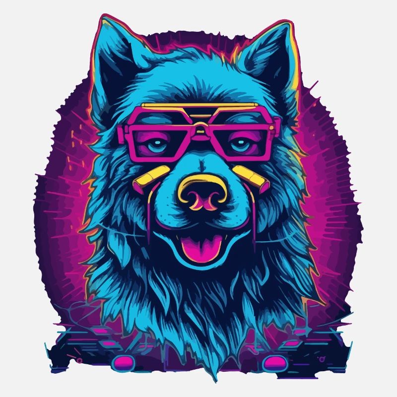 Neon Wolf Retro Spectacled Wolf