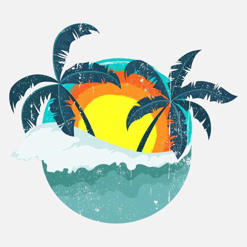 Tropical Sunset Palms Island