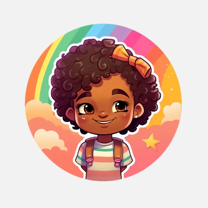 Hübsches Kindergesicht mit Regenbogenhintergrund