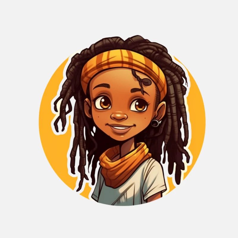 Style décontracté avec des dreadlocks avec un couvre-chef coloré