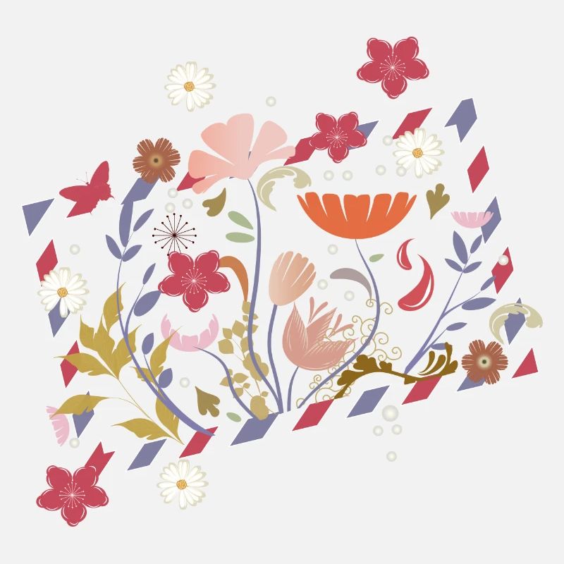 florale Airmail Rahmen mit wunderschönen Blüten