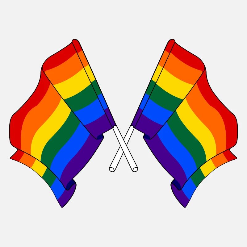 Two rainbow flags