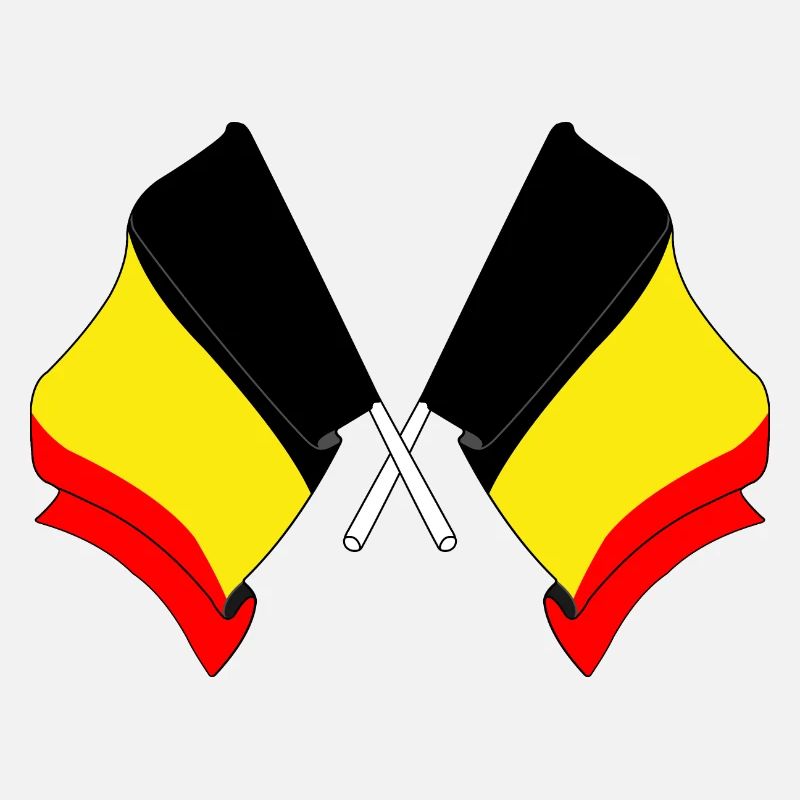 Two flags Belgium crossed