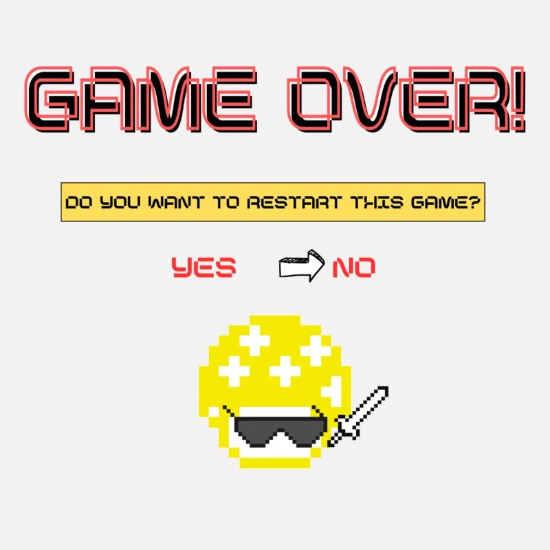 Pixel Art 8 bits Retro Game Over