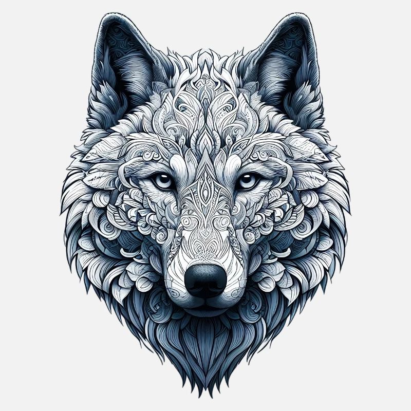 Wolf mit Mandalas verziert