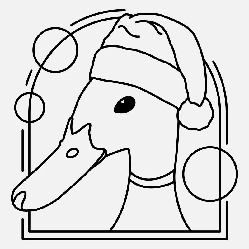 Christmas duck in geometric design