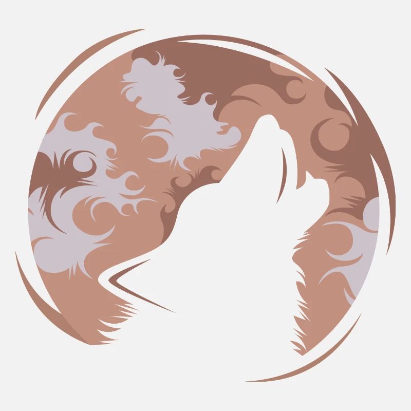 Wolf illustration icon logo moon evening icon
