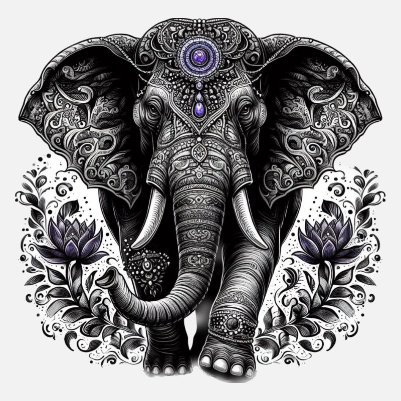 Éléphant avec coiffe
