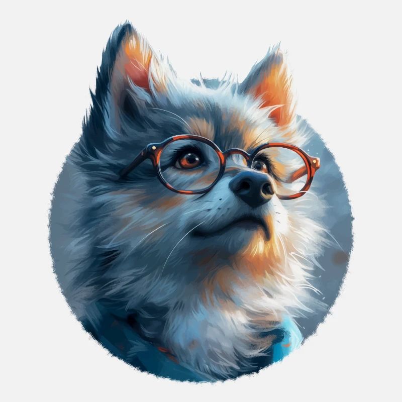 Illustration des Wolfes mit Brille