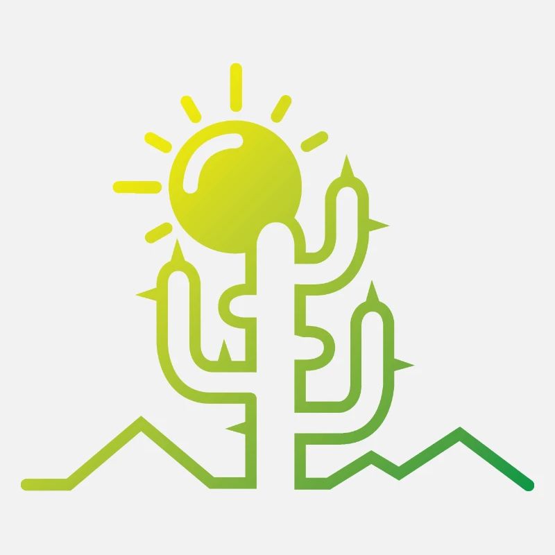 cactus Wüste Sonne Abenteuer minimal Design flat