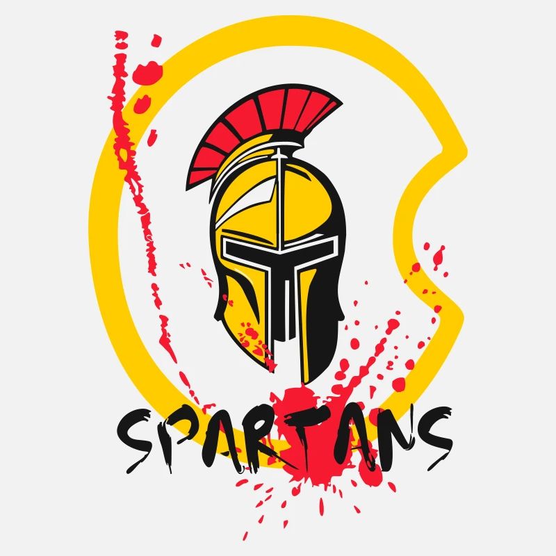 Helm Sparta mit Schild und Blut