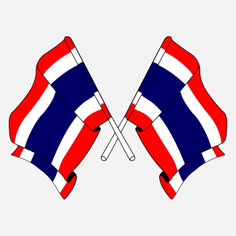 Deux drapeaux traversés depuis la Thaïlande